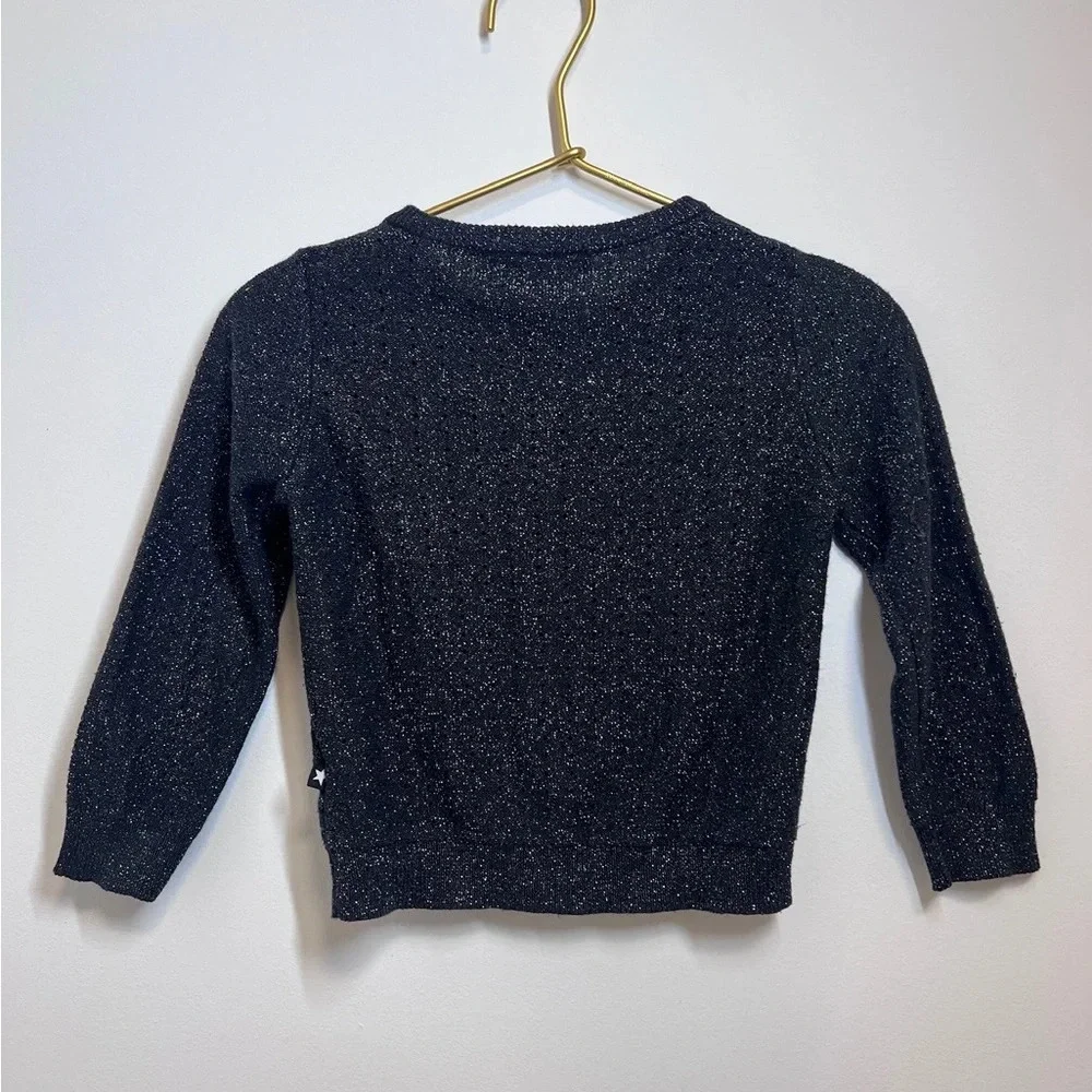 Molo Kids Black Glitter Cardigan Sweater